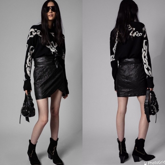 NEW Zadig & Voltaire starry distressed cashmere sweater - Picture 1 of 11